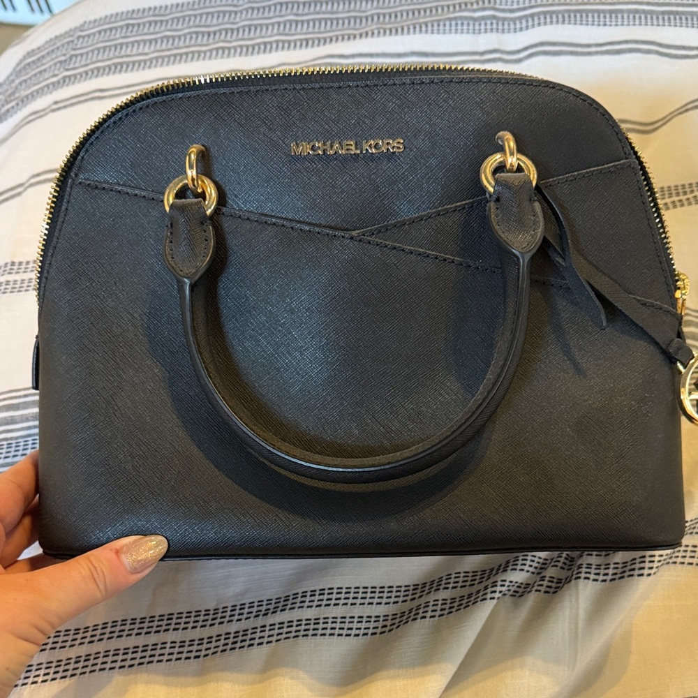 Michael Kors Dark Gray Leather Satchel